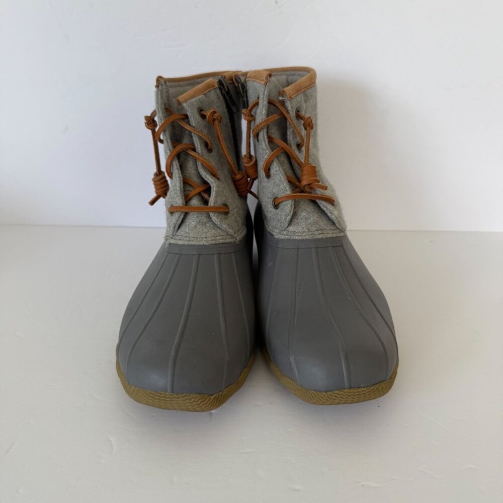 Sperry Womens Duck Boots 3M Thinsulate Insulation Size 10M Gray Tan Wool